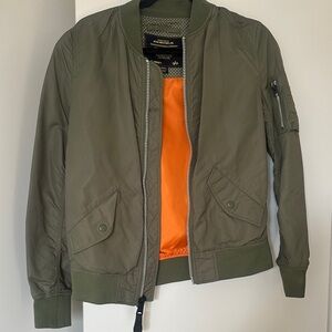 Alpha Industries Olive Green Jacket with Polka Dot Lining